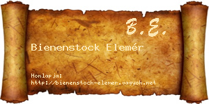Bienenstock Elemér névjegykártya